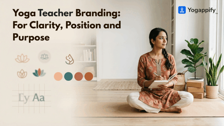 Branding for yoga teachers focusing on position over logo