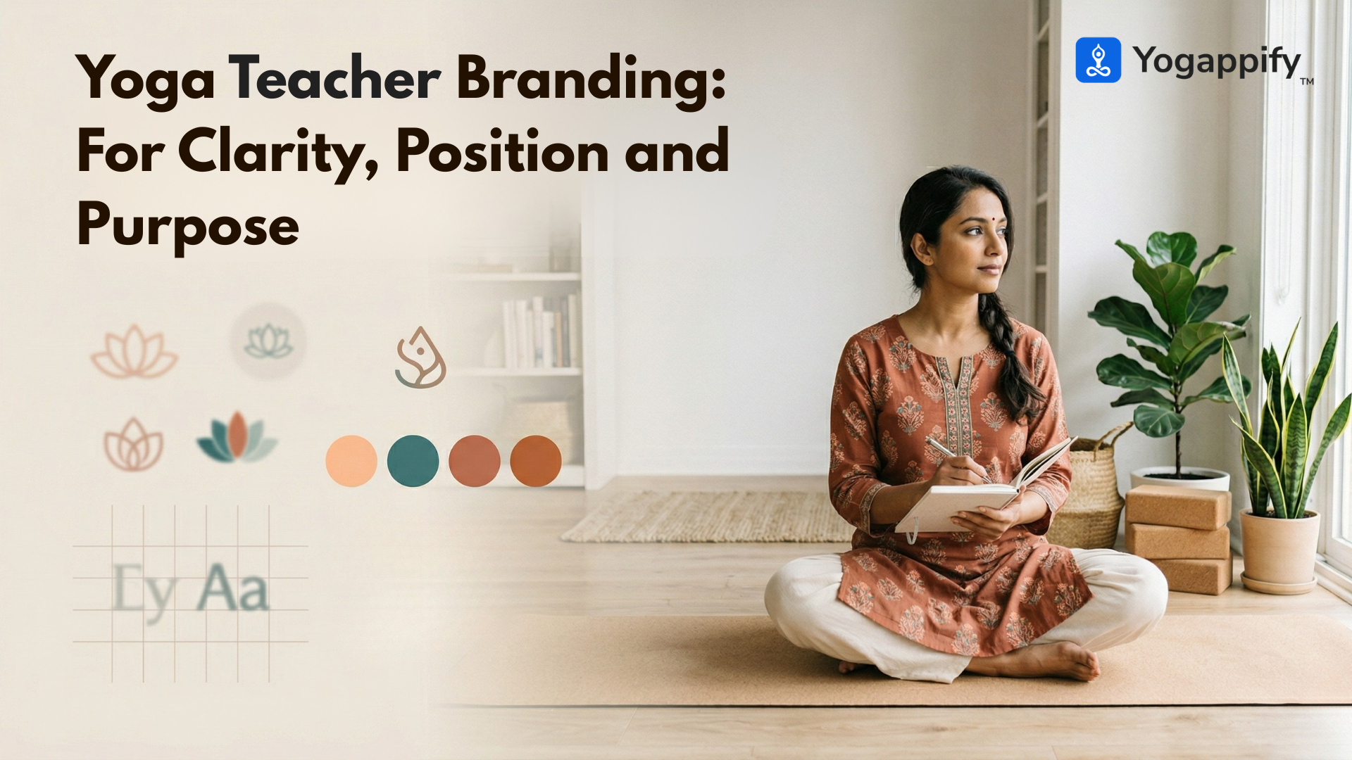 Branding for yoga teachers focusing on position over logo