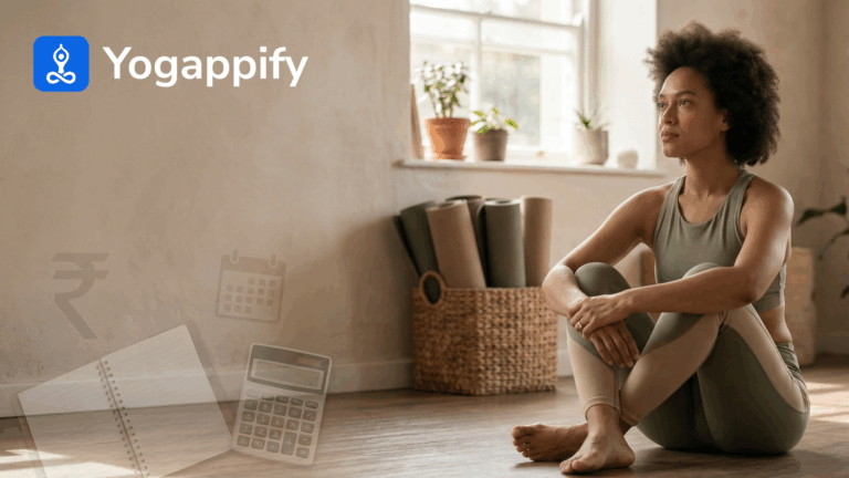 Yoga teacher reflecting on financial sustainability and structured income planning