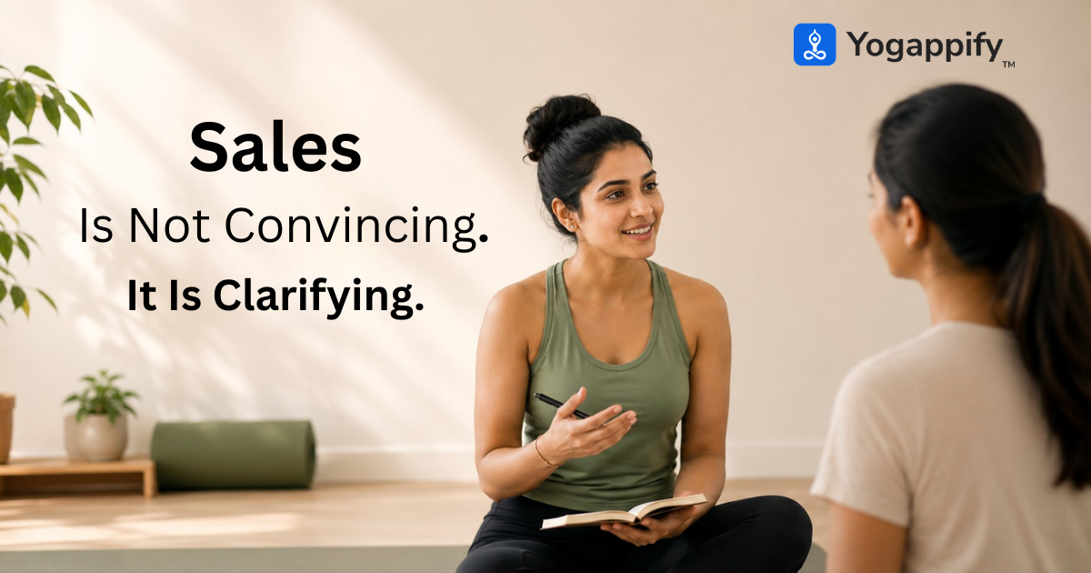 ethical sales conversation for yoga teachers focused on clarity and trust